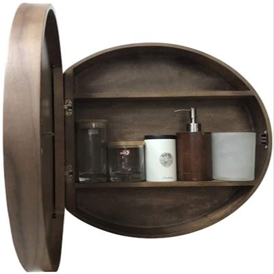 QZQHNYJ 2 in 1 Mirror Cabinets Wall Mounted Medicine Cabinet Cabinet Wood with Mirror Wall Storage Cabinet Makeup Mirror Bathroom Mirror, Gift,Walnut Color,19