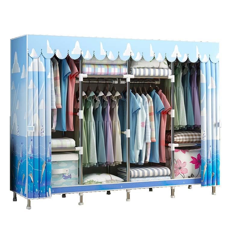 HUHJYUGE Portable Closet Wardrobe Clothes Rack, Wardrobe Closet for Hanging Clothes, Wardrobe Closet with Cover, Free Standing Closet Organizers and Storage System, Large Capacity for Bedroom
