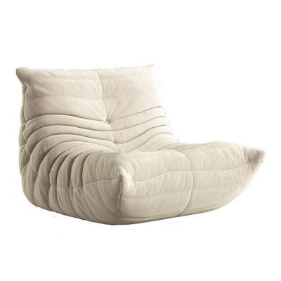 WLYPE Armless Fireside Chair,Oversized Soft Caterpillar Floor Lounge Chair, Comfy Lazy Sofa Chair,Leisure Accent Bean Bag Couch with Backrest for Living Room,Bedroom,Offic(Color:White,Size:85CM)