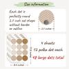 Boho Polka Dot Wall Sticker, 48 Removable and Repositionable Pattern Decals - Premium Fabric Material, Polka Dots, Stripes, Chevrons and Solid in 3 Shades of a Color (Tan) view 2