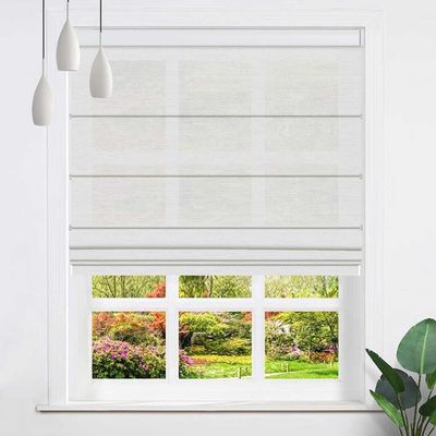 Roman Cordless Shades for Windows Light Filter Fabric Roman Blinds with Elegant Window Blinds for Home Living Room officeWhite,75" W x 48" H