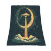 UFO 40" x 50" Alien Starry Sky Flying Saucer Spaceship Alien Super Soft Bedding Fleece Throw Blanket Luxury Bed Blanket Sofa Living Room Bedroom Warm Lightweight for Men and Women view 2