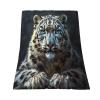 Leopard Print 40" x 50" Floral Wildlife Cheetah Pattern Mood Super Soft Bedding Fleece Throw Blanket Luxury Bed Blanket Sofa Living Room Bedroom Warm Lightweight for Men and Women view 2