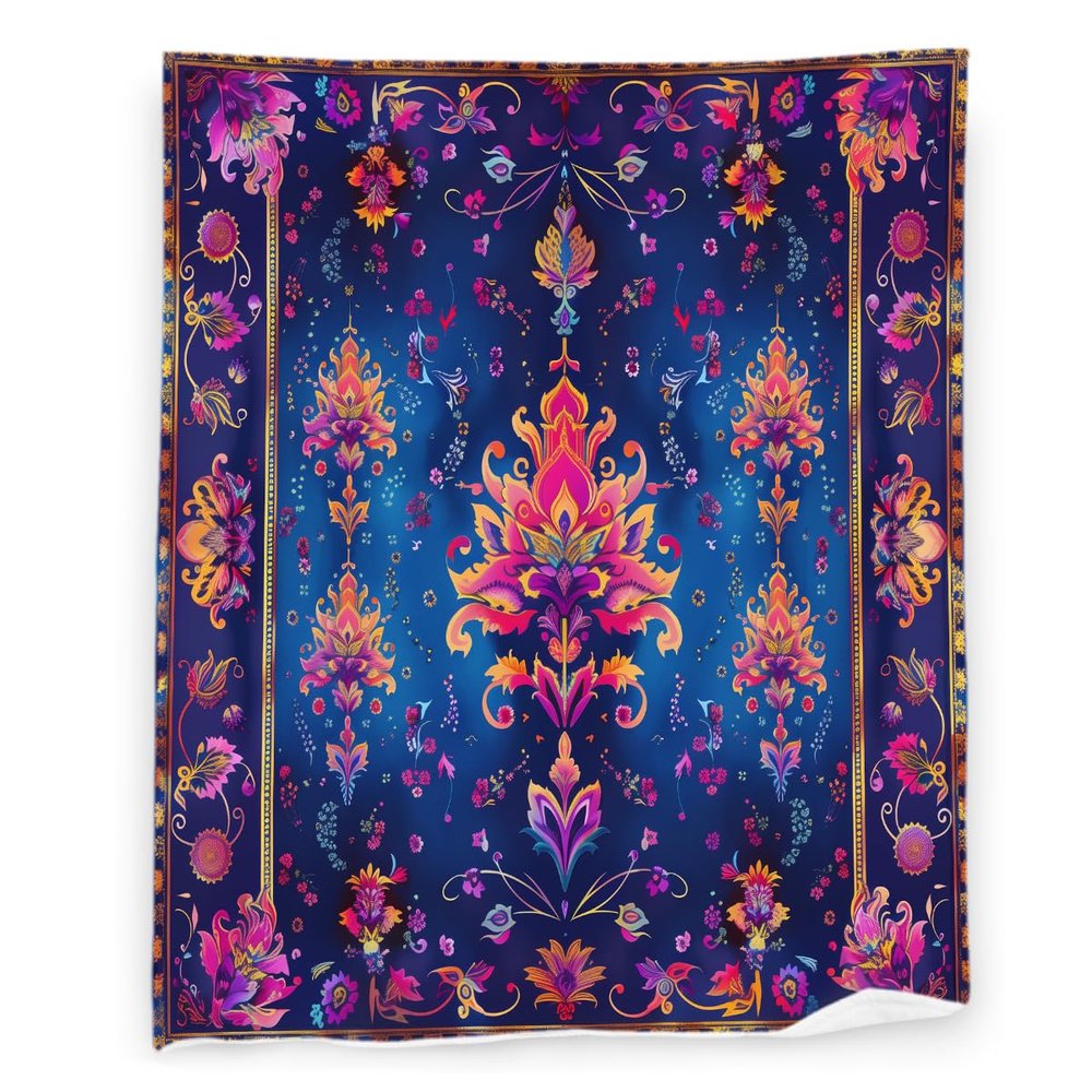 Bohemian 50" x 60" Colorful Thailand Beautiful Hippie Tye Dye Super Soft Bedding Fleece Throw Blanket Luxury Bed Blanket Sofa Living Room Bedroom Warm Lightweight for Men and Women