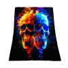 Skull 50" x 60" Fire Ice Fantasy Art Cool Halloween Super Soft Bedding Fleece Throw Blanket Luxury Bed Blanket Sofa Living Room Bedroom Warm Lightweight for Men and Women view 2