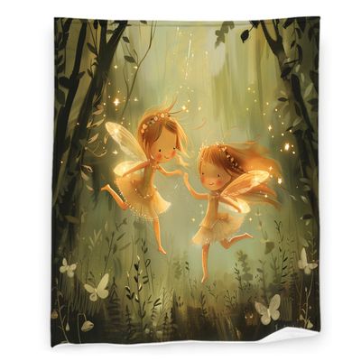 Elf 50" x 60" Fairy Tale Forest Fantasy Cute Anime Cartoon Super Soft Bedding Fleece Throw Blanket Luxury Bed Blanket Sofa Living Room Bedroom Warm Lightweight for Men and Women