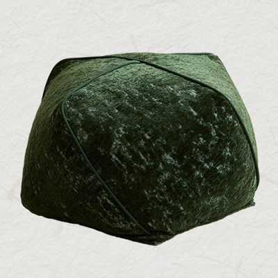 ESRADA Light Luxury Lazy Person Pouf Futon Cushion Multi-Purpose Living Room Creative Tatami Bean Bag Footrest Moss Green-2