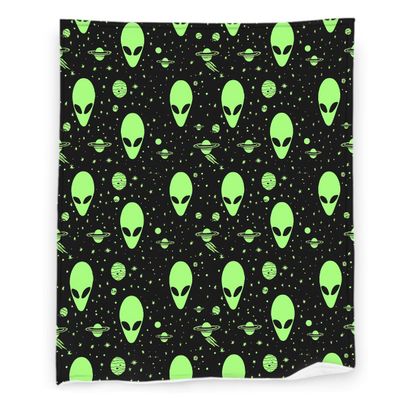 Alien 60" x 80" Supernatural Martiansal Planets Alien Head Super Soft Bedding Fleece Throw Blanket Luxury Bed Blanket Sofa Living Room Bedroom Warm Lightweight for Men and Women