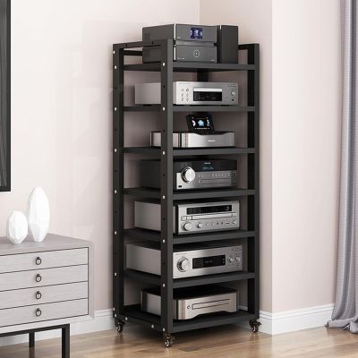 7/6/5-Tier AV Media Stand CD Player Stand, Home Stereo Rack System with Height-Adjustable Shelf, Heavy Duty Corner TV Stand Audio/Video Component Cabinet for Amplifiers/Players/TV Accessories(Color:B,