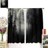 Halloween Gothic Misty Forest Curtains,Weird Foggy Moon Forest Printed Rod Pocket Darkening Window Curtains for Living Room Bedroom Decor 84" W X 84" L view 3