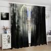 Halloween Gothic Misty Forest Curtains,Weird Foggy Moon Forest Printed Rod Pocket Darkening Window Curtains for Living Room Bedroom Decor 84" W X 84" L view 4