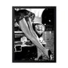 Poster Master Sexy Legs on Classic Car Poster - Woman in High Heels Print - Girly Art - Black and White Illustration - Photography Print - Chic Girl's Bedroom Wall Decor - 16x20 Black Framed view 1