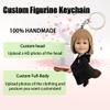 Custom figurine keychain for women girls sister best friend GF mom teachers Custom Bobbleheads Figures Personalized for mother'day Christmas Valentine's Day gifts from photo (Black Magic baby) view 3