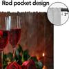 Red Rose and Wine Valance Curtains for Windows Floral Romantic Valentine Rod Pocket Window Valance for Kitchen Living Room Bathroom Home Decoration 54 x 18 Inch, 1 Panel view 2