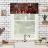 Red Rose and Wine Valance Curtains for Windows Floral Romantic Valentine Rod Pocket Window Valance for Kitchen Living Room Bathroom Home Decoration 54 x 18 Inch, 1 Panel view 4