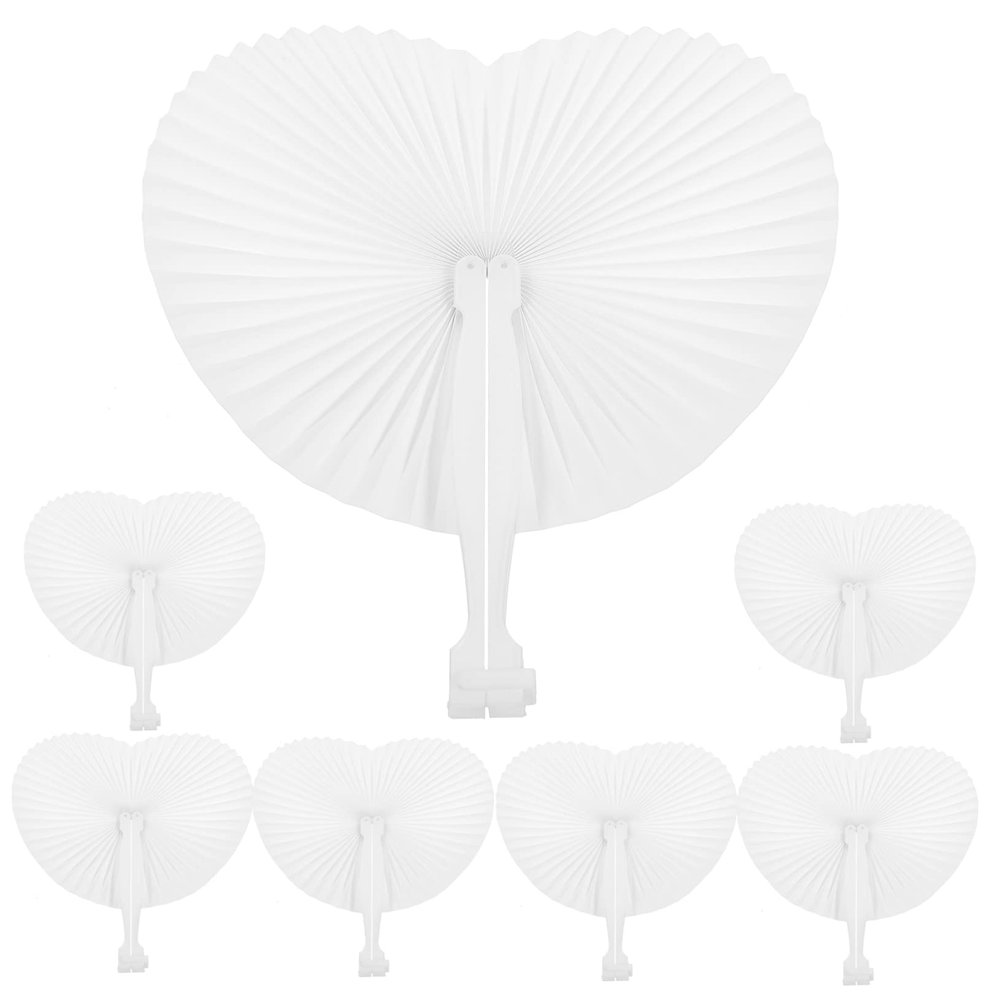 Paper fans handheld,folding fan,12pcs Paper Fan Party Favor Fan Wedding Supply Festival Party Supplies Hand Held Fan White Paper Handheld Fan Hand