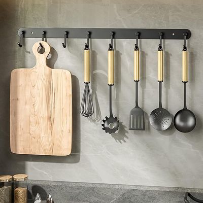 Utensil Rack,Kitchen Hanging Rail,Wall Mounted Utensil Racks,Kitchen Hanging Rail,Kitchen Utensil Holder,Stainless steel Pots and Pans Hanging Rack, Cooking Utensil Hanger with hook (Size : 17 * 3 * 4