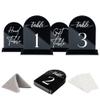 Black Arch Acrylic Table Numbers for Wedding Reception - 5" x 7" White Font Centerpiece Set with Holder Stands & Head Table Sign - Anniversary, Event, Party, Wedding set 1-20 view 1