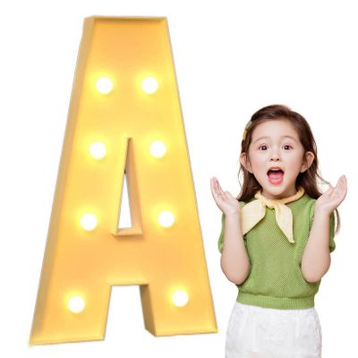 TQQEPOOL Light Up Letters LED Sign Marquee Letters with Lights Alphabet Number Lamp Lighting Up Words for Birthday Anniversary Wedding Party Supplies(Color:A,Size:120cm)