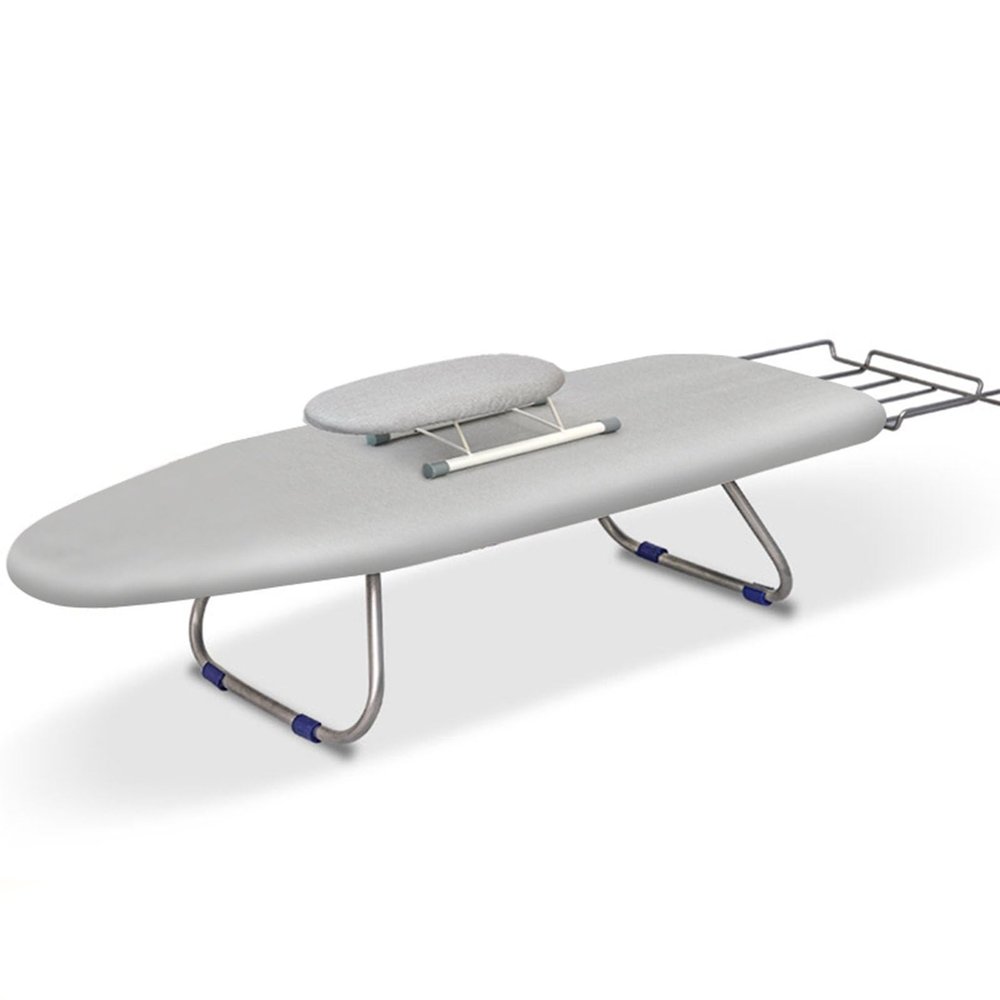 LXRHLIKG Tabletop Ironing Board, 35"12"7" Folding Portable Ironing Boards with Mesh Metal Base & 100% Cotton Cover(Color:Gray)