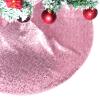 Christmas Tree Skirt 50" Round Sparkly Fuchsia Pink Sequin Ornaments Xmas New Years Party Decorations view 1