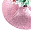 Christmas Tree Skirt 50" Round Sparkly Fuchsia Pink Sequin Ornaments Xmas New Years Party Decorations view 2