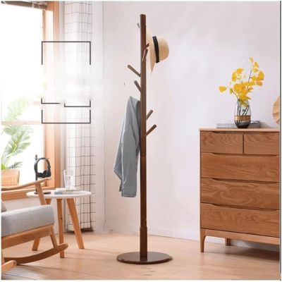 RhLLvJ Coat Rack Wood Flapper Coat Rack, Clothing Hanger Umbrella Holder and Hat Organizer Shelf, Coat Shelf Great(Color:Walnut Color)