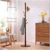 RhLLvJ Coat Rack Wood Flapper Coat Rack, Clothing Hanger Umbrella Holder and Hat Organizer Shelf, Coat Shelf Great(Color:Walnut Color) view 1
