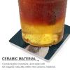 Ceramic Coasters for Drinks 4PCS Drink Coasters with Metal Holder Alpaca Llama Ceramic Coaster Drinks Cup Mat Cork Backing Stone Coasters for Tabletop Protection 4.1" view 3