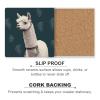 Ceramic Coasters for Drinks 4PCS Drink Coasters with Metal Holder Alpaca Llama Ceramic Coaster Drinks Cup Mat Cork Backing Stone Coasters for Tabletop Protection 4.1" view 4