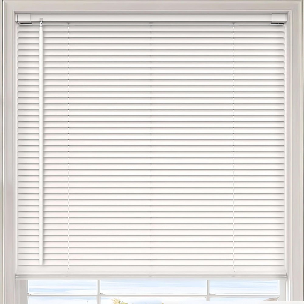 Cordless Horizontal Blinds for Living Room Dining Room Bedroom Kitchen Bathroom Office Den Hallway Windows Venetian Windows Blinds Vinyl Mini Blinds Aluminum Blinds White 29 1/4" W x 48" H