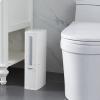 MOOWI Toilet Brush Toilet Brush Trash Can Set Toilet Cleaning Tool Toilet Brush Set with a Place for Storing Trash Bags to Save Space (White/Brown) Bathroom Brush and Holder(Color:Brown) view 2