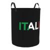 axxor Italia Italy Italian Flag Laundry Basket Round Collapsible Storage Laundry Hamper For Bathroom Bedroom Dorm Small, Black view 2