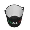 axxor Italia Italy Italian Flag Laundry Basket Round Collapsible Storage Laundry Hamper For Bathroom Bedroom Dorm Small, Black view 3