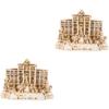 Ciieeo 2pcs Miniature Trevi Fountain Church Model Resin Decorative Sculpture for Home Office Unique Travel Souvenir Elegant Tabletop Adornment Italian Architectural Art view 1