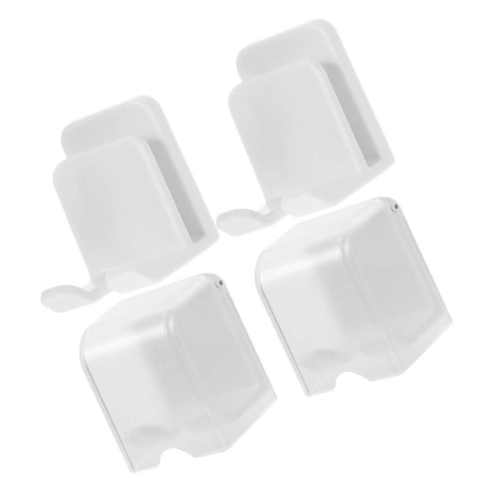 Amosfun 4pcs Bathroom Toothbrush Organizer Wall-Mounted Toothbrush Holder Rack Easy Install Plastic Compact Storage