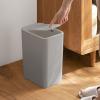 Lovskoo Small Trash Can for Bathroom with Press Lid Small Bathroom Garbage Can with Lid Bathroom Trashcan Waste Basket for Bedroom Trash Bin Plastic Wastebasket for Office Bathroom Trash Can with Lid view 1