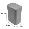 Lovskoo Small Trash Can for Bathroom with Press Lid Small Bathroom Garbage Can with Lid Bathroom Trashcan Waste Basket for Bedroom Trash Bin Plastic Wastebasket for Office Bathroom Trash Can with Lid view 2