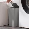 Lovskoo Small Trash Can for Bathroom with Press Lid Small Bathroom Garbage Can with Lid Bathroom Trashcan Waste Basket for Bedroom Trash Bin Plastic Wastebasket for Office Bathroom Trash Can with Lid view 4