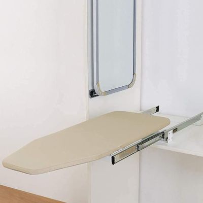 ELUKHT Hiding Ironing Board Foldable Ironing Station in Cabinet for Apartment & Small Room | Sturdy Folding Board, Easy-Release Lever