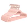 20 Pack 45cm Premium Velvet Hangers Trouser Hangers With Tie Bar Slim Space Saving Coat Hanger, Non Slip Hangers, Thin Flocked Felt HangersNo Hanger Marks 360 Rotating(Color:Pink,Size:ROSE GOLD HOOK_ view 1