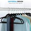 20 Pack 45cm Premium Velvet Hangers Trouser Hangers With Tie Bar Slim Space Saving Coat Hanger, Non Slip Hangers, Thin Flocked Felt HangersNo Hanger Marks 360 Rotating(Color:Pink,Size:ROSE GOLD HOOK_ view 2