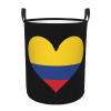 Flag of Colombia Heart Clothes Hamper Round Collapsible Storage Laundry Hamper For Bathroom Bedroom Dorm Small view 1