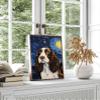 JYzymuth English Springer Spaniel Best Friends Pet dog Starry Sky poster Van Gogh inspired Animal Home Oil painting Art Bedroom Living Room canvas printed wall decoration 8x12inch Framed view 4