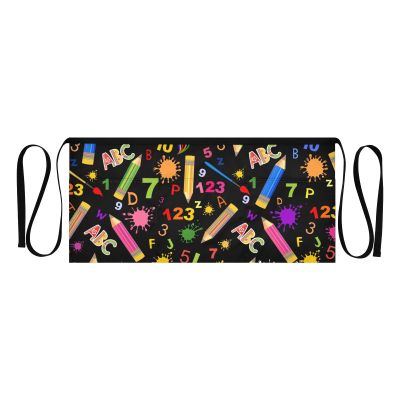Aflyko Waist Apron Fun Back To School Short Waitress Server Apron Chef Half Apron Waiter Bartender Waterproof 3 Pockets Apron for Garden Kitchen Restaurant