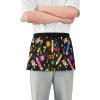 Aflyko Waist Apron Fun Back To School Short Waitress Server Apron Chef Half Apron Waiter Bartender Waterproof 3 Pockets Apron for Garden Kitchen Restaurant view 2