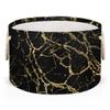 Ioracida Black Gold Marble Round Storage Basket, Blanket Basket for Living Room, 19.4" x 13.3" Marble Texture Baskets for Home Toy Closet Towels Pillows Clothes, Laundry Basket with Handles view 1