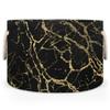 Ioracida Black Gold Marble Round Storage Basket, Blanket Basket for Living Room, 19.4" x 13.3" Marble Texture Baskets for Home Toy Closet Towels Pillows Clothes, Laundry Basket with Handles view 2