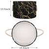 Ioracida Black Gold Marble Round Storage Basket, Blanket Basket for Living Room, 19.4" x 13.3" Marble Texture Baskets for Home Toy Closet Towels Pillows Clothes, Laundry Basket with Handles view 3