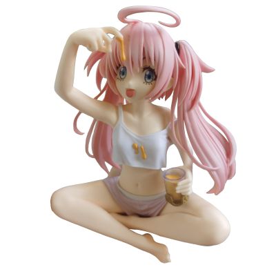 YLEAFUN Milim Nava Figure Statue 12cm PVC Anime Character Milim Nava Sitting Pose Model Figurine Home Decoration Collection Ornaments